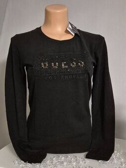 Guess dámske čierne tričko s dlhým rukávom