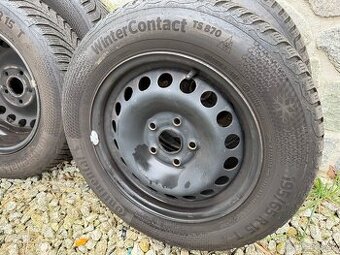 5x112 plechové disky a zimné gumy 195/65/15 continetal