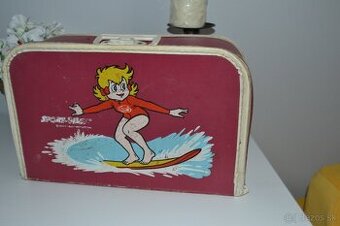 Retro detský kufrík červený