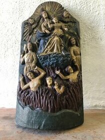 Vzácny drevený reliéf s biblickým námetom - 1