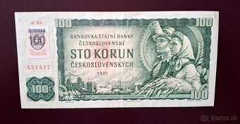 100Kčs bankovky.