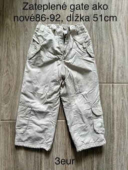 Zateplené detské nohavice 86-92