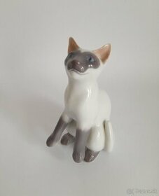 Porcelánová figurka - siamská kočka - Kodaň - 1