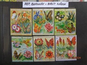 Poštové známky - BURUNDI - MOTÝLE - 3 FOTO