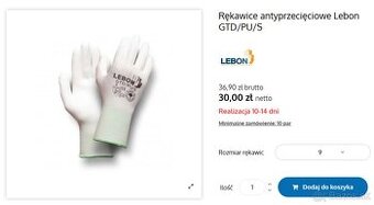 Рracovné rukavice Lebon GTD/PU/S