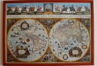 Obraz z puzzle 2000 ks s motívom historickej mapy, zarámovan