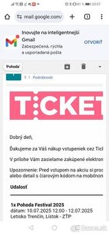 ZŤP trojdňový lístok na festival Pohoda