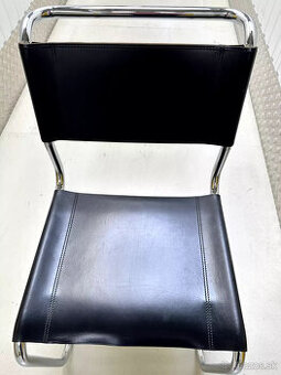 7 x Thonet S33 konzolová stolička Bauhaus klasická, kožená,