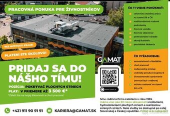 Pokrývač plochých striech SR a ČR