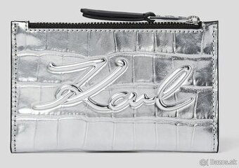 Kožená peňaženka Karl Lagerfeld K/SIGNATURE CROC FOLDED
