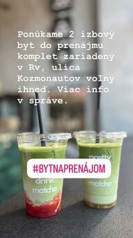 Dvojizbový byt na prenajom voľný ihneď.