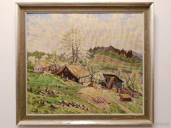 Obraz, Husopaska na Orave, olej 77x87