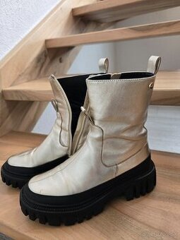 Členkové čižmy - zlaté č.36