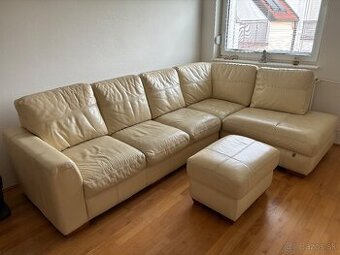 Rohová kožená sedacia súprava