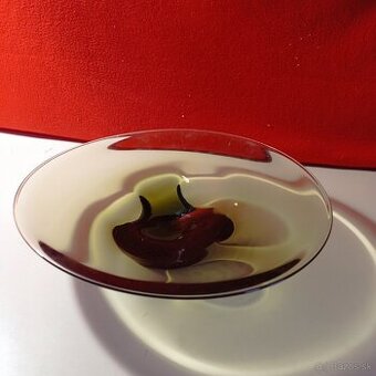 Hutné sklo - autorská misa zo 60tich rokov