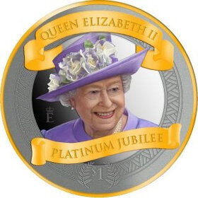 Platinové jubileum královny Alžběty II.2022, stříbrná mince - 1