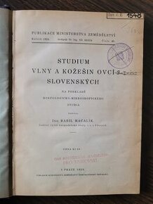 Štúdium vlny a kožušín slovenských oviec 1924