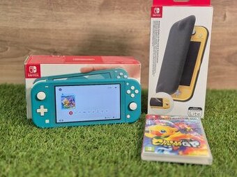 Nintendo Switch lite modré, púzdro a hra ChocoboGP