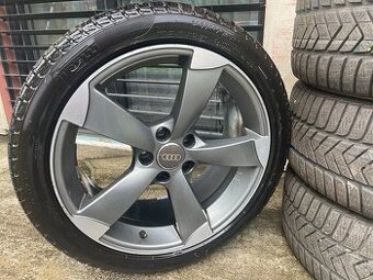 Originál disky Audi A4 s obutými zimnými pneu Pirelli (245/4