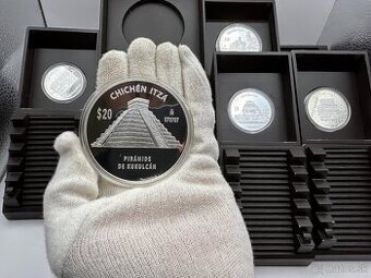 3x 1 oz. + 2 oz. + 5 oz. Investičné striebro Mexiko Chichen