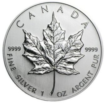 Investičné striebro - mince Maple Leaf - 1 unca
