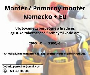 Montér / Pomocný montér Nemecko + EU