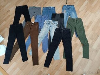 11 kusov nohavíc / rifle / legíny XS 34