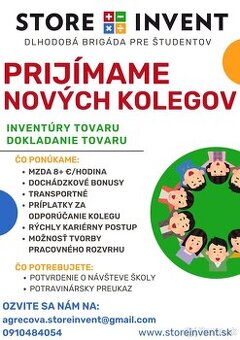 Ponúkam dlhodobú brigádu 8+ €/h