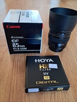 Canon EF 85mm f/1.8 USM + UV filter + clona