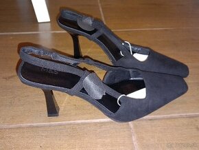 Čierne kožené lodičky na predaj