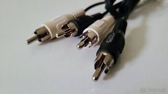 Kábel 2× RCA  čierny - 2× RCA biely