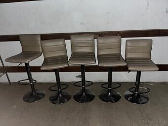 Barové stoličky – zachovalé, eco koža (5 ks)