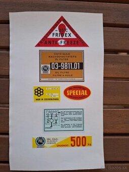 Sada nálepiek motorový priestor Škoda