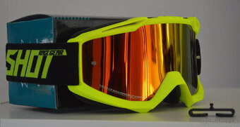 Predám okuliare shot žlté fluo zrk. sklo červené