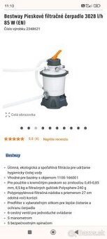 Piesková filtrácia Bestway