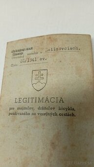 Preukaz starý- Slovenský štát...