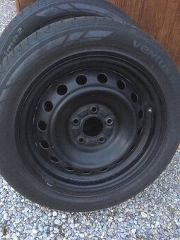 Predam plechove disky 6,5Jx16 5x114, obute letne pneu 205/55