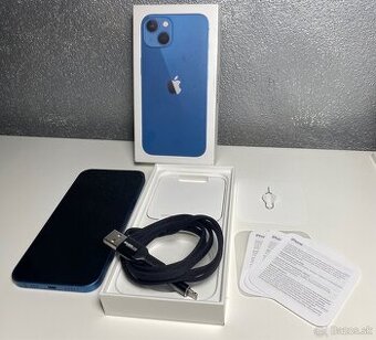 iPhone 13 modrý, 128GB, TOP stav, ako nový, komplet balenie