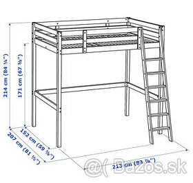 Predám vyvýšenú posteľ IKEA STORÅ aj s matracom - 1