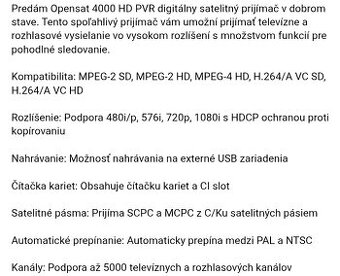 Satelitný prijímač opensat