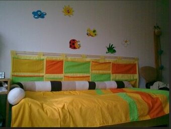 Set do detskej - závesy, prehozy na posteľ, vreckár, zástena