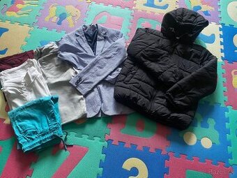 Vetrovky, sako, nohavice