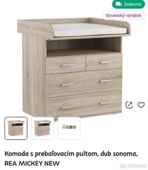 Komoda a prebalovacim pultom