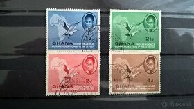 Poštové známky č.63 - Ghana - prezident a vták - komplet