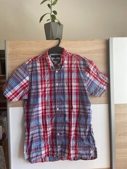 Pánska károvaná košeľa Tommy Hilfiger – veľkosť M, krátky ru