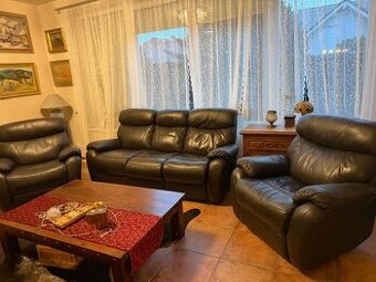 🛋️ Kožená Sedacia Súprava - Čokoládová Farba