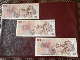 BANKOVKY 500 KČS 1973, VŠECHNY VYDANÉ SÉRIE, PEKNE STAVY