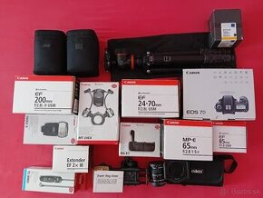 Canon 7D a celá výbava (objektívy, statív, makro, filtre)