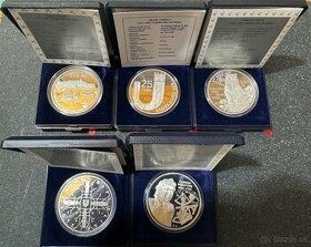 strieborne mince proof SK/€