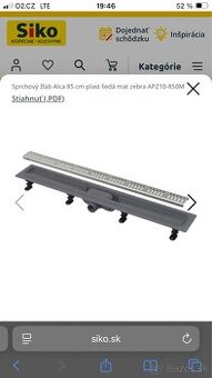 Dprchový žľab Alca APZ10 850mm